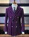 Dark Purple Pinstripe Suit - Gangster Suit - 1920's Suit - Double Breasted Suit