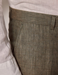 Mens Linen Suit For Beach Wedding - Summer  Suit in Dark Green