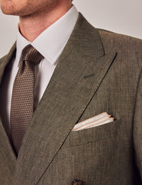 Mens Linen Suit For Beach Wedding - Summer  Suit in Dark Green Tailored Fit