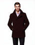 Removable Fur Collar Full Length Wool Dress Ankle length Top Coat/Overcoat Burgundy