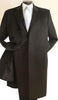 3/4 Length Dark Charcoal Masculine color Overcoat men's Car Coat - Mid length Coat