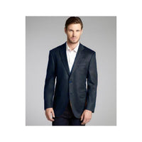 Dark Gray Wool Cashmere Blend Two Button Blazer