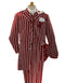 Dark Red and White Pinstripe  - Gangster 1920s Pinstripe Suit - Mens  Fashion Suit