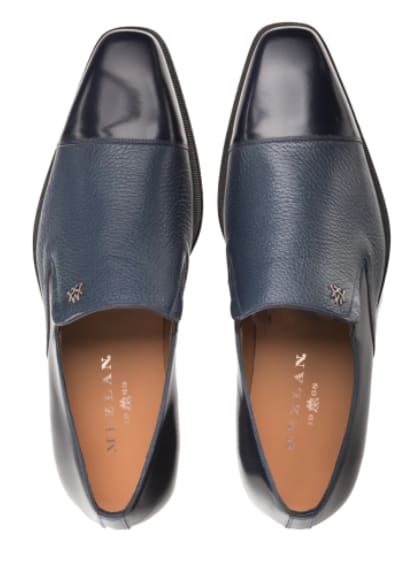 Milani Calfskin/deerskin  Blue By Mezlan Made In Spain Brand