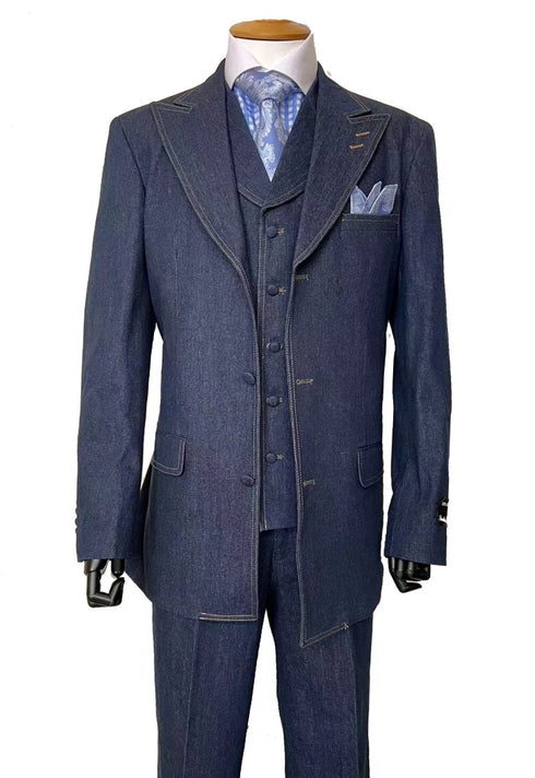 Denim Men's 3-Piece Suit
