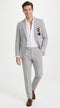 Men’s Navy Seersucker 2 Piece Summer Suit, Modern Fit Lightweight Wedding Dress Suit