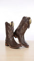 Men’s Brown Armadillo Ranchera Toe Cowboy Boots with TPU Sole, Western Dress Boots