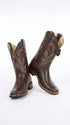 Men’s Brown Armadillo Ranchera Toe Cowboy Boots with TPU Sole, Western Dress Boots