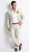 Men’s Natural Sand Linen Suit, Light Tan Summer Beach Wedding Suit