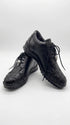 Los Altos Men’s Black Ostrich Leg Lace-Up Sneakers – Exotic Leather Casual Shoes
