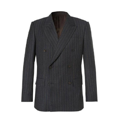 Kingsman Chalk-Striped Double Breasted Eggsy - Color Dark Grey Suit