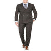 Men's Double Breasted Suits Slim Fit Bold Stripe Black Peak Lapel Suits