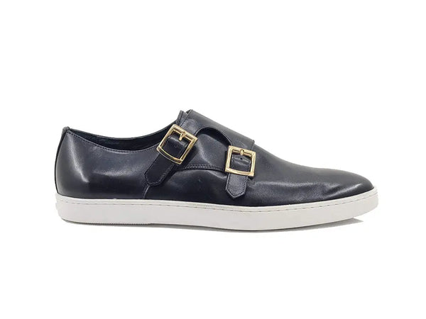 Double Monk Strap Leather Sneaker Carrucci