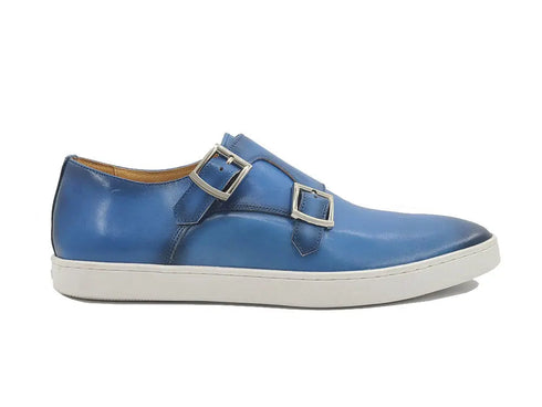 Double Monk Strap Leather Sneaker Carrucci