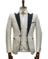 Ivory Tuxedo - Cream Wedding Suit  - Off White Groom Peak Lapel  Suit