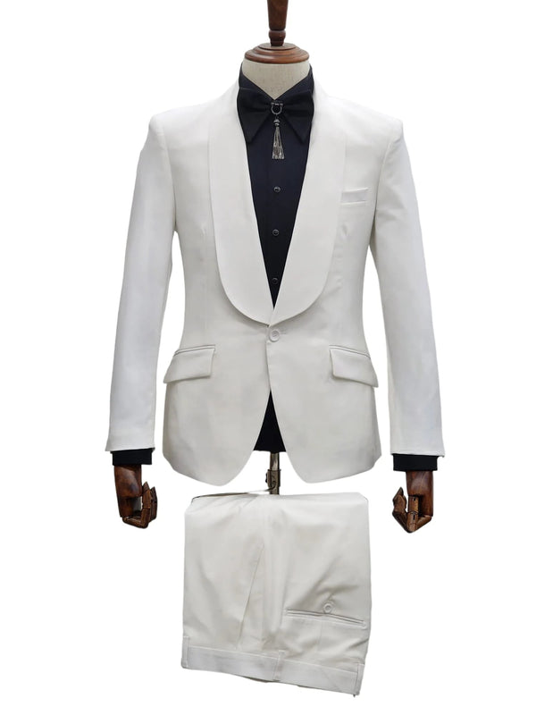 Ivory Tuxedo - Cream Wedding Suit  - Off White Groom 2Piece  Suit