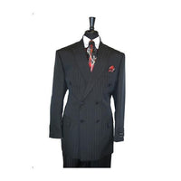 Double Breasted Tone On Tone Shadow Stripe Black On Black
