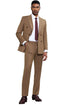 Men's Stacy Adams Double Breasted Pinstripe Suit in Camel