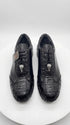 Los Altos Men’s Black Ostrich Leg Lace-Up Sneakers – Exotic Leather Casual Shoes