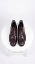 Los Altos Men’s Black Cherry Caiman Belly Boots, Lug Sole Exotic Lace-Up Ankle Boots