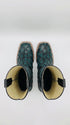 Men’s Rustic Turquoise Pirarucu Exotic Leather Cowboy Boots – Western Square Toe Fish Boots