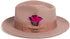 Gangster 100% Austrailian Wool Crushable Mens Fedora Hat - Removable Feather Gangster Dusty Pink Mens Fedora Hat