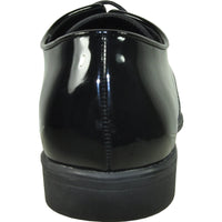 Bravo Mens Shiny Patent Plain Toe Tuxedo Dress Shoe in Black