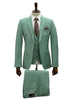 Mens Giovanni Testi Mint 3 Piece Suit – Modern Fit 2 Button Notch Lapel with Pick Stitching & Flex Waist Pants