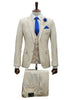 Mens Giovanni Testi Sand 3 Piece Suit – Formal 2 Button Blazer, Vest & Comfort Flex Waist Trousers