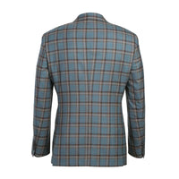 English Laundry 2-Piece Light Gray with Bronze Stereoscopic-Grid Slim Fit Suit Wool Blend