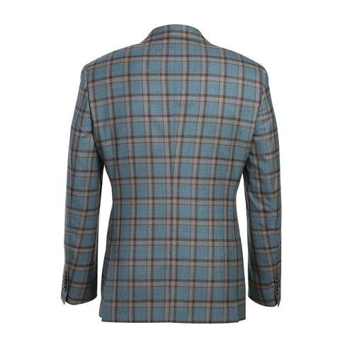 English Laundry 2-Piece Light Gray with Bronze Stereoscopic-Grid Slim Fit Suit Wool Blend
