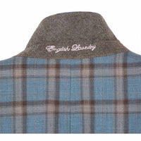 English Laundry 2-Piece Light Gray with Bronze Stereoscopic-Grid Slim Fit Suit Wool Blend