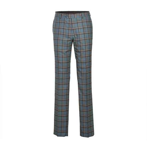 English Laundry 2-Piece Light Gray with Bronze Stereoscopic-Grid Slim Fit Suit Wool Blend