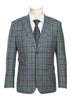 English Laundry 2-Piece Light Gray with Bronze Stereoscopic-Grid Slim Fit Suit Wool Blend