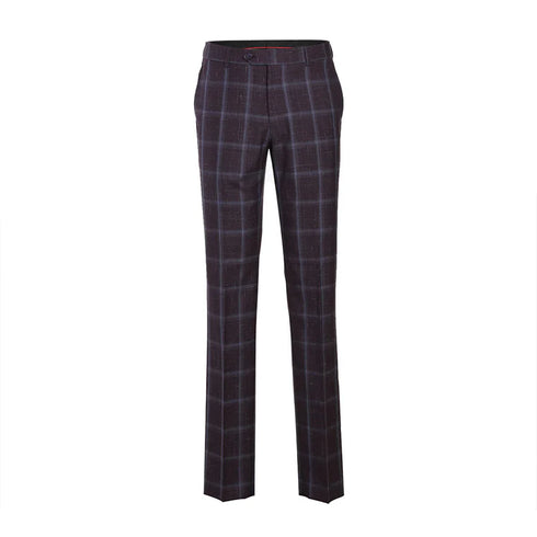 English Laundry 2-Piece Purple Window Pane Check Slim Fit Suit Wool Blend