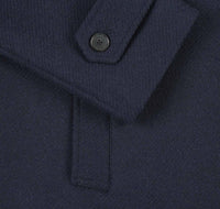 English Laundry Navy Slim Fit Wool Blend Long Overcoat