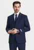Men's Two Button Vested Stacy Adams Basic Designer Suit in Navy Blue