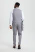 Men's Vested One Button Peak Lapel Stacy Adams Designer Suit in Light Grey