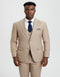 Men's Two Button Vested Stacy Adams Basic Designer Suit in Tan