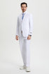 Men's Two Button Vested Stacy Adams Basic Designer Suit in White