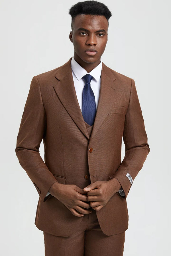 Brown Wedding Suit - Jacket + Pants - Brown Tuxedo - brown wedding suits and tuxedos