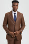 Brown Wedding Suit - Jacket + Pants - Light Brown Tuxedo - Light Brown Groomsmen Stacy Adam Suit