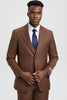 Brown Wedding Suit - Jacket + Pants - Light Brown Tuxedo - Light Brown Groomsmen Stacy Adam Suit