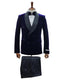 Double Breasted Tuxedo Suit  - Slim fitted - Eggplant Suit - Shawl Collar