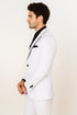 All White Mens Tuxedo -  Wedding Suit - Mens Two Button Slim Fit Vested Prom Tuxedo Suit With Trim In White