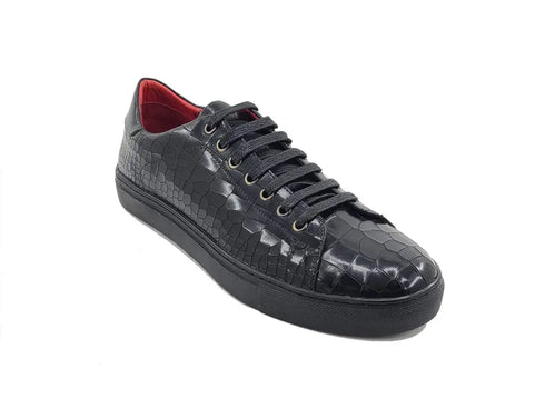 Embossed Leather Fashion Sneaker Carrucci