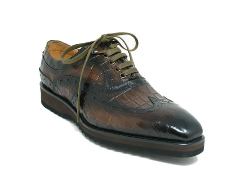 Embossed Leather Patina Oxford Carrucci