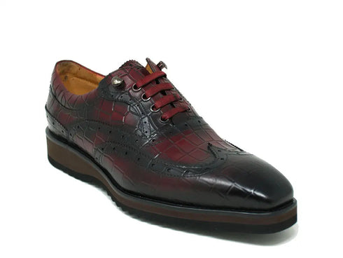 Embossed Leather Patina Oxford Carrucci