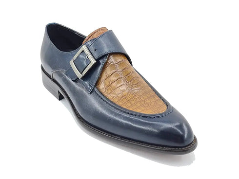 Embossed Moc Single Monkstrap Shoe Carrucci