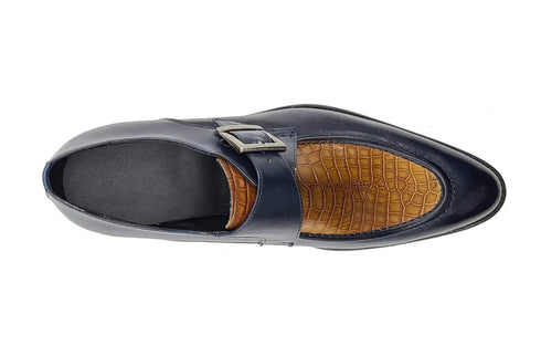 Embossed Moc Single Monkstrap Shoe